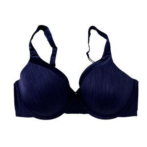 Vanity Fair Womens Underwire Bra 36D Navy Blue Nylon & Spandex Lightly Padded